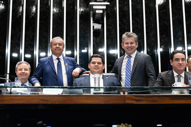 Davi Alcolumbre: presidente do Senado prevê votação do primeiro turno da Previdência na próxima semana (Marcos Oliveira/Agência Senado)