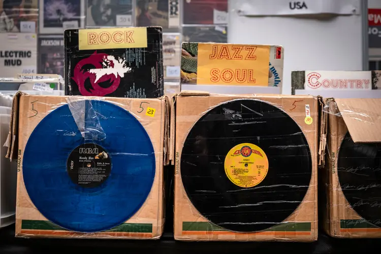 Discos de vinil: armazém de Nova York preserva milhares de discas (SOPA Images/Getty Images)