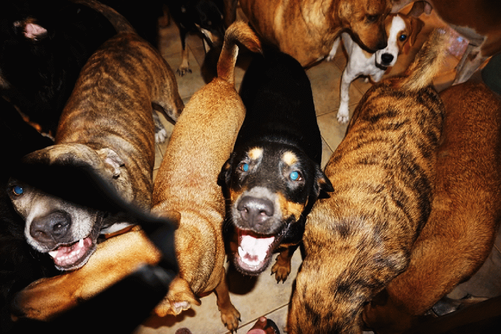 Mulher resgata 97 cães de rua para protegê-los de furacão Dorian
