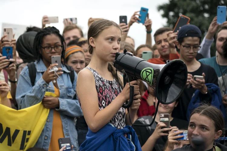 Greta Thunberg: "Não quero que vocês me escutem, quero que vocês escutem os cientistas", disse a ativista (Sarah Silbiger / Freelancer/Getty Images)