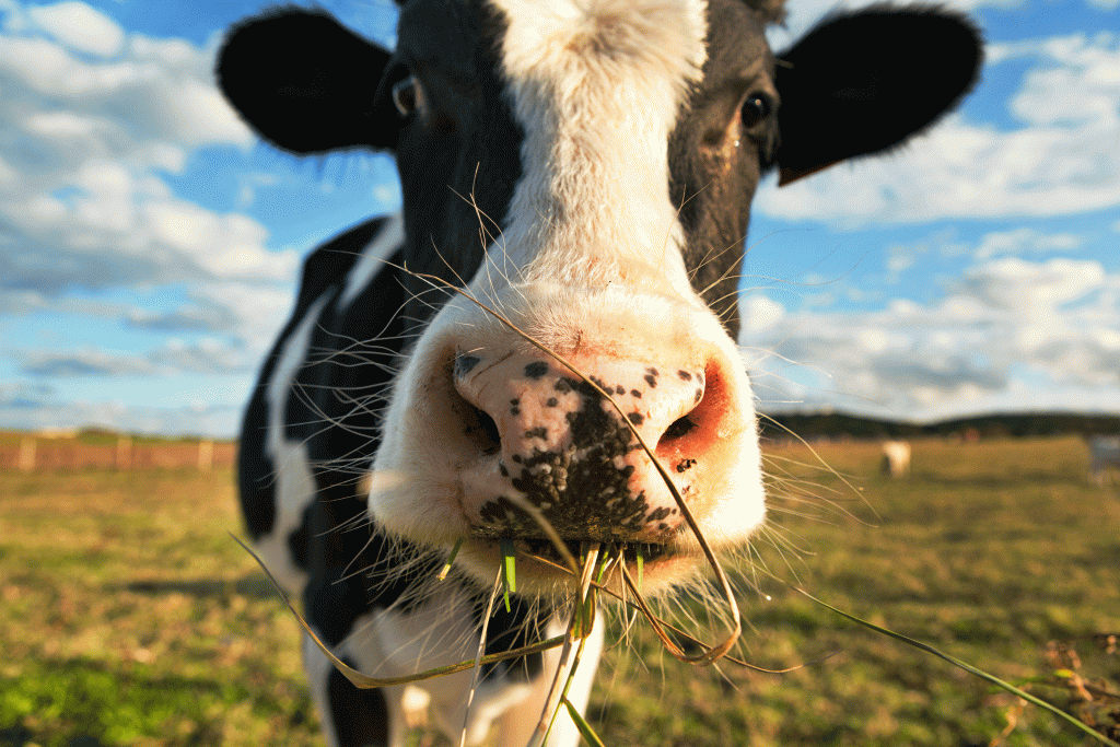 Processo de ruminação e emissão de pum do gado responde por metade dos gases do efeito estufa (Tony C French/Exame)