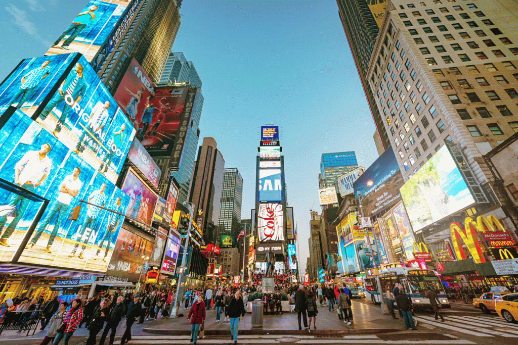 Times Square, em Nova York. (Mlenny/Getty Images)