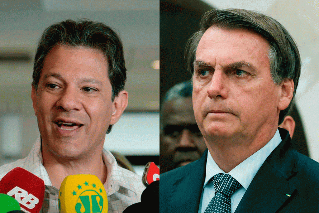 Haddad-Bolsonaro: pesquisa analisou resultado de eleição caso pleito fosse hoje (Rovena Rosa/AgBr-Alan Santos/PR/Exame)