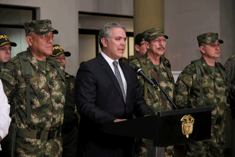 Iván Duque: presidente da Colômbia disse estar satisfeito com resposta de Guaidó (Courtesy of Colombian Presidency/Reuters)