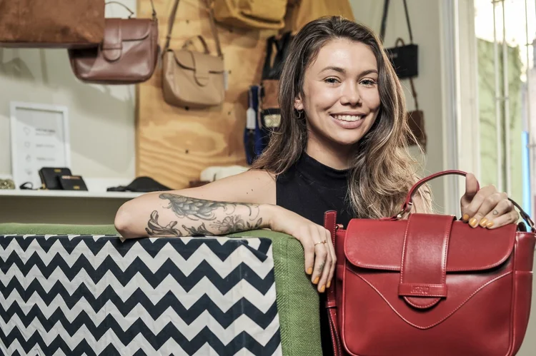 A empreendedora Natalia
Pires criou a Maduu,
marca de acessórios
veganos: preocupação
com fornecedores (Reinaldo Canato/Ricardo Yoithi Matsukawa-ME/Jornal de Negócios do Sebrae/SP)