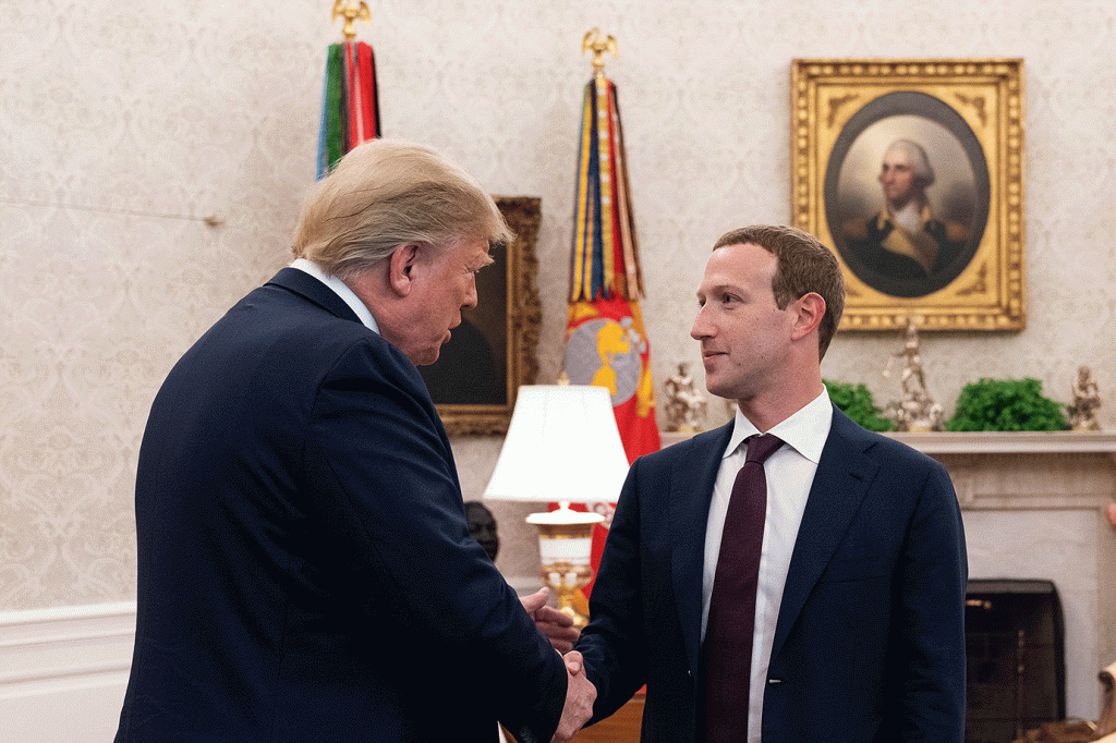 Mark Zuckerberg e Donald Trump se encontram em Washington