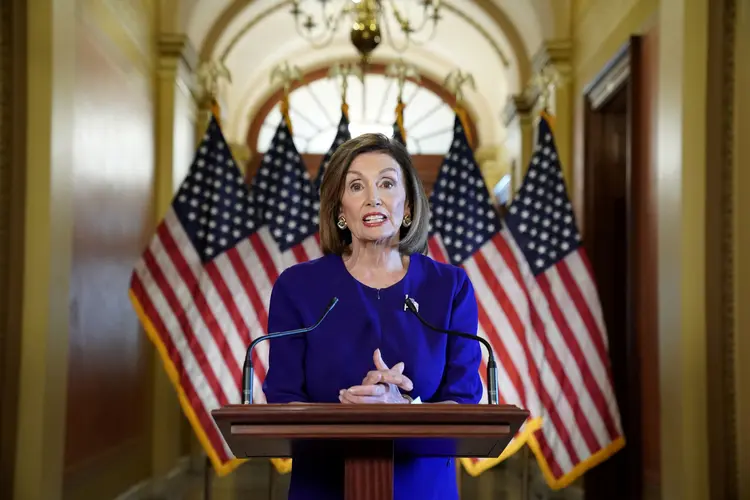 Nancy Pelosi: presidente da Câmara de Representantes dos Estados Unidos avança com processo contra Donald Trump (Kevin Lamarque/Reuters)