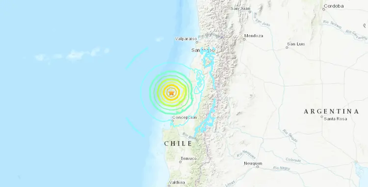 Terremoto no Chile (USGS/Reprodução)