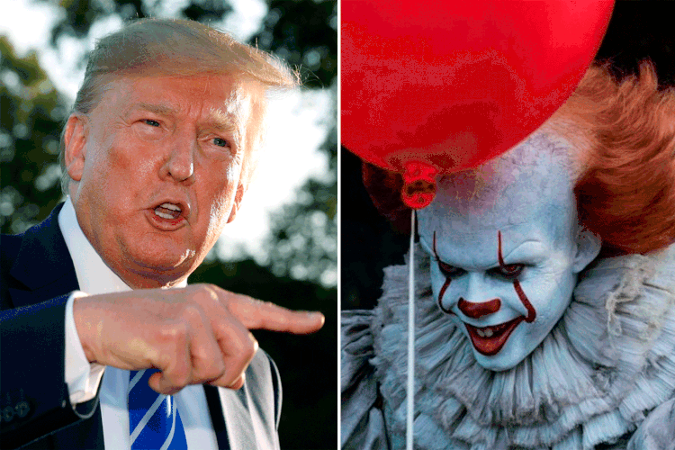 Trump - Pennywise: diretor de filme comparou presidente americano a personagem (Yuri Gripas/Reuters - It: A Coisa/Divulgação/Exame)