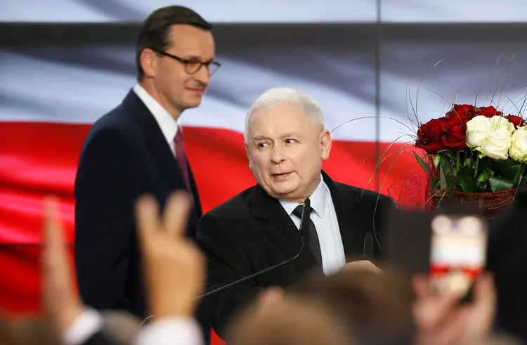 Jaroslaw Kaczynsk, líder do ultraconservador PiS: discurso após a eleição deste domingo 13 (Kacper Pempel/Reuters)