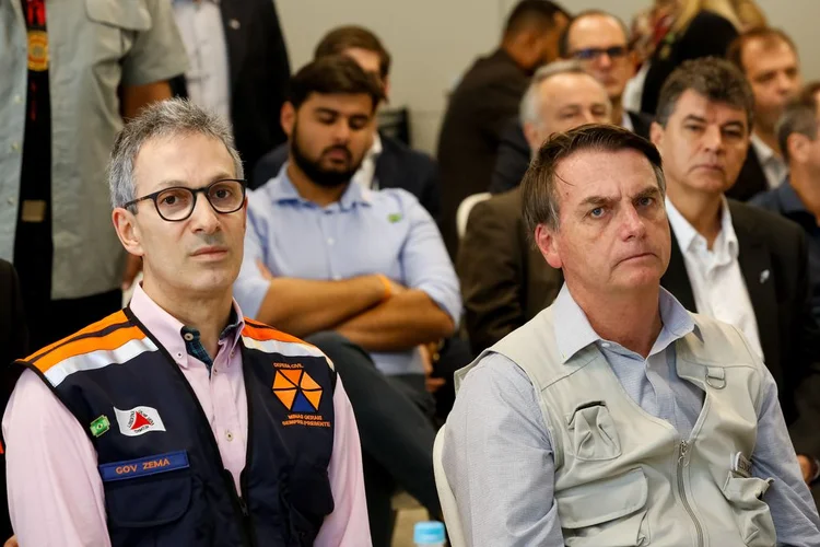 O governador  de Minas Gerais, Romeu Zema e o presidente da República, Jair Bolsonaro, durante encontro de trabalho. (Isac Nóbrega/PR/Agência Brasil)