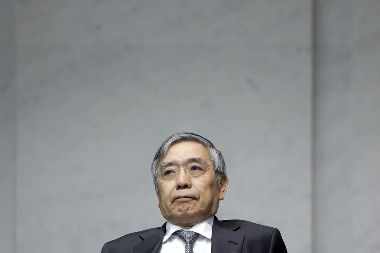 Haruhiko Kuroda: em meio à onda de cortes, crescem expectativas de que o presidente do Banco do Japão precisará empurrar a taxa para território ainda mais negativo (Kiyoshi Ota/Bloomberg)