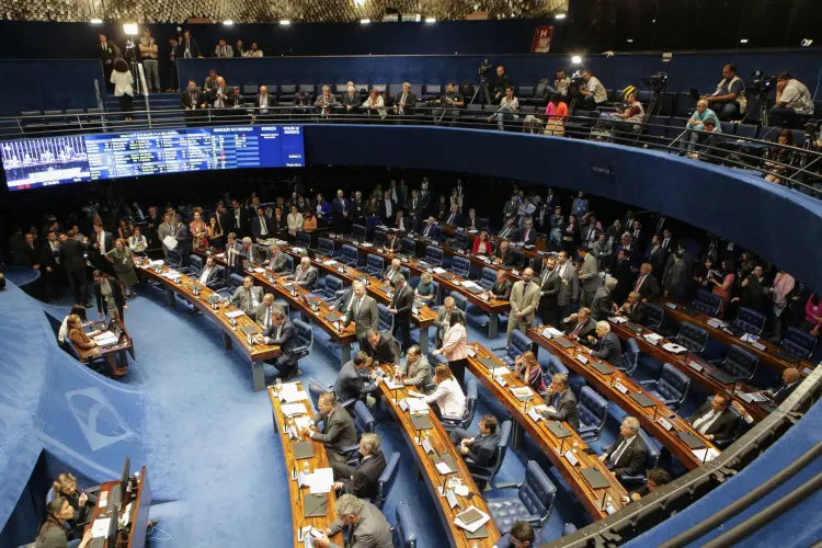 Plenário do Senado: votação já foi adiada duas vezes (Andre Coelho/Bloomberg)