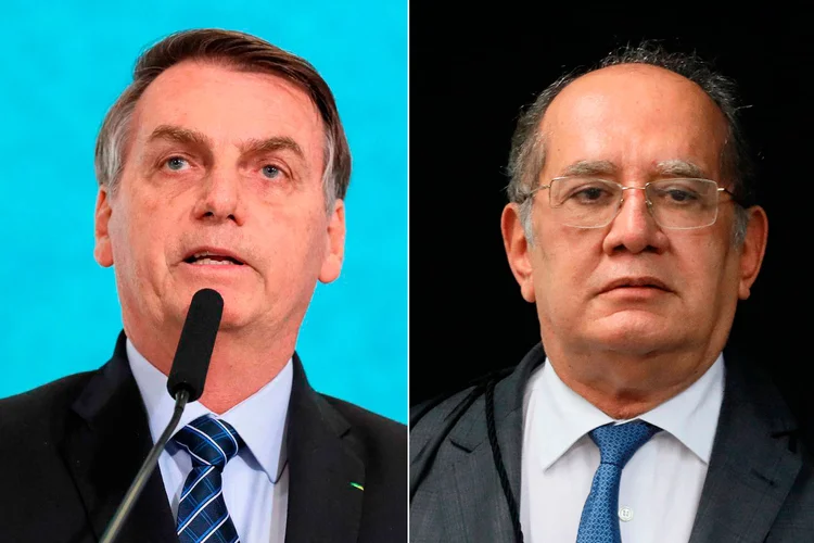 Bolsonaro e Gilmar Mendes: presidente tem encontro com ministro do STF (Isac Nóbrega/PR - Nelson Jr./SCO/STF/Exame)