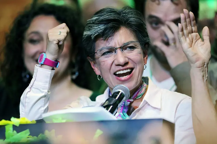 Claudia Lopez: cidade votou para que "desaprendamos o machismo, o racismo, o classismo, a homofobia e a xenofobia", declarou a prefeita (Luisa Gonzalez/Reuters)