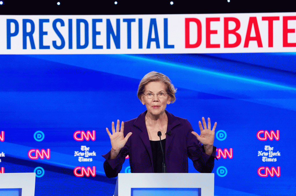 Pré-candidata democrata em ascensão é foco de ataques em debate