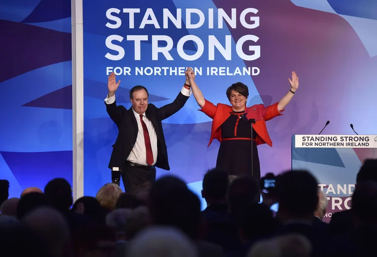 Arlene Foster e Nigel Dodds, líderes do Dup: o acordo mudou, mas relação entre Irlanda do Norte e a Irlanda independente segue sendo principal desafio (Charles McQuillan/Getty Images)