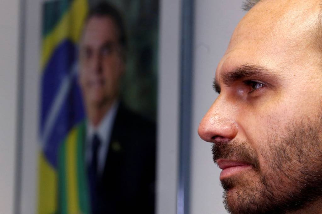 Eduardo Bolsonaro: deputado federal pediu desculpas após o presidente Bolsonaro criticar declaração sobre AI-5 (Adriano Machado/Reuters)