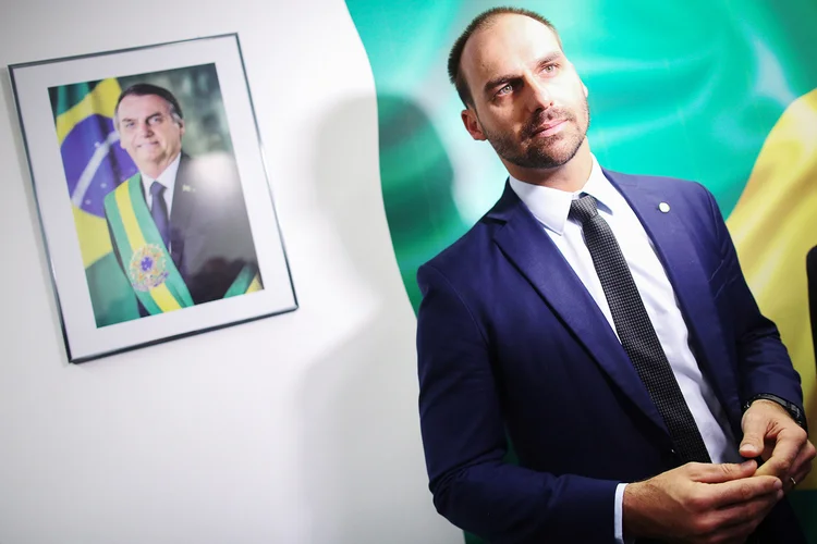 Eduardo Bolsonaro: vídeo do deputado defendendo o Orçamento Impositivo circula pela internet (Andre Coelho/Bloomberg)