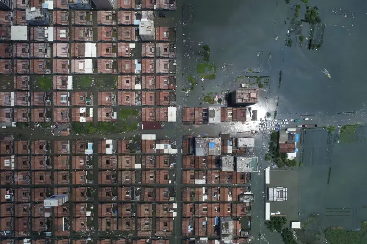 Elevação dos mares: Casas submersas em província chinesa de Guangdong após forte tempestade 02/09/2019 REUTERS/Stringer (Stringer/Reuters)