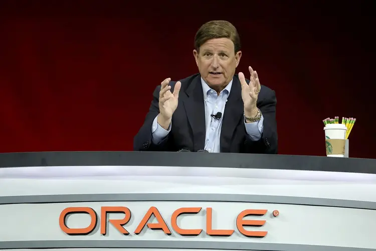 Co-CEO da Oracle, Mark Hurd, em apresentação em 2018 (Justin Sullivan/Getty Images)