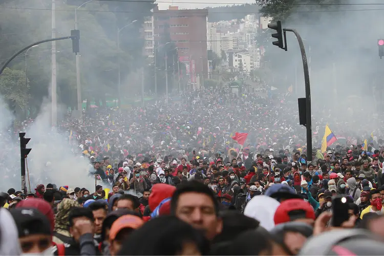 Equador: manifestantes protestam contra medidas econômicas do governo (Ricardo Landeta/Getty Images)