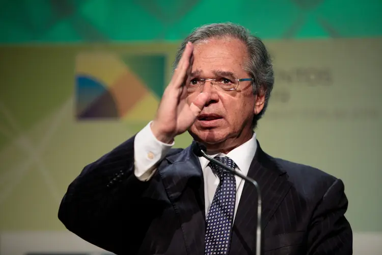 Paulo Guedes: ministro reforça importância de agenda de reformas para a nota do Brasil em relação a riscos (Patricia Monteiro/Bloomberg)