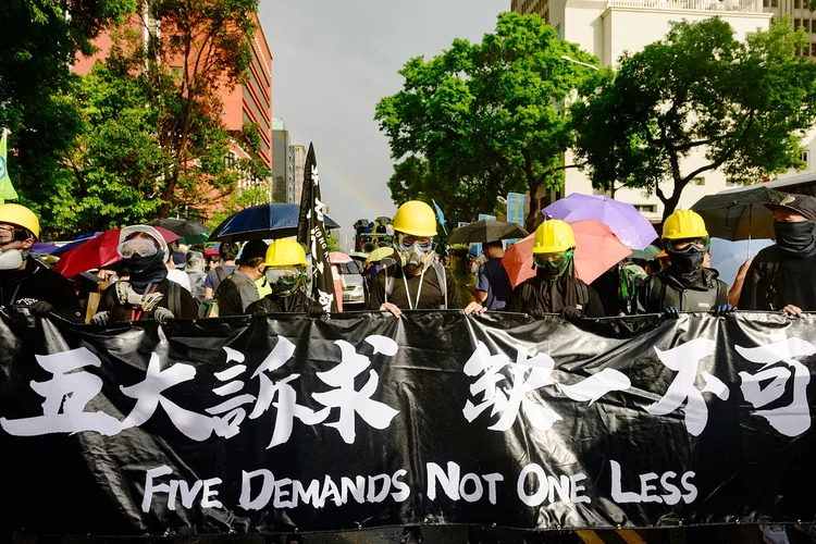 Hong Kong: protestos transformaram-se num movimento que exige reformas democráticas (Alberto Buzzola / Colaborador/Getty Images)