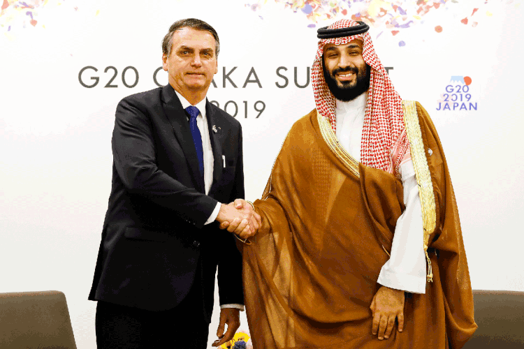 Bolsonaro e Mohammed bin Salma: presidente falou que possui "certa afinidade" com o príncipe herdeiro sauditada (Alan Santos/PR/Flickr)
