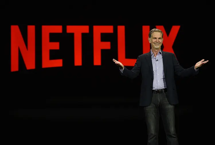 Reed Hasting, presidente da Netflix: risco de queda de assinantes e ameaça da concorrência (Ethan Miller/Getty Images)