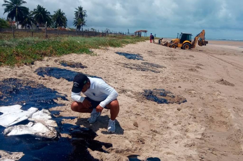 Equipes do governo e voluntários continuam fazendo trabalhos de limpeza das praias (Marinha do Brasil/Divulgação)