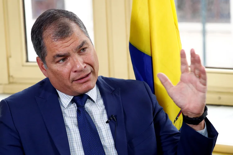 O ex-presidente do Equador, Rafael Correa: exilado na Bélgica, político negou fomentar protestos e estar armando um golpe contra o governo (Francois Lenoir/Reuters)
