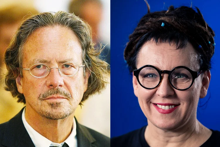 Nobel de Literatura: austríaco Peter Handke foi o ganhador da edição de 2019 e escritora polonesa Olga Tokarczuk foi a vencedora do prêmio de 2018 (Getty Images/Wikimedia Commons)