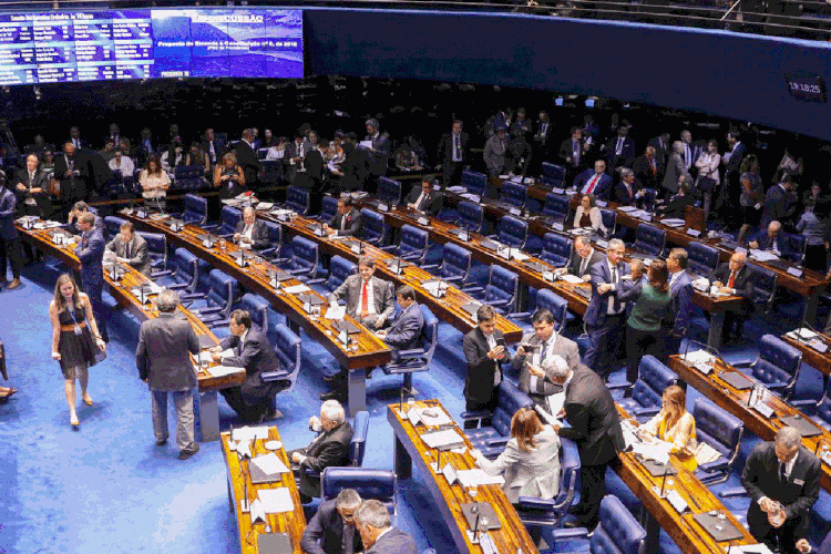 Senadores: parlamentares vão votar separadamente quatro emendas que sugerem alterações no texto (Valter Campanato/Agência Brasil)