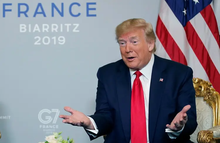 Donald Trump na cúpula do G7: antes mesmo do aval da OMC, no início de outubro, os EUA já havia anunciado que iria impor sanções sobre produtos europeus (Carlos Barria/Reuters)