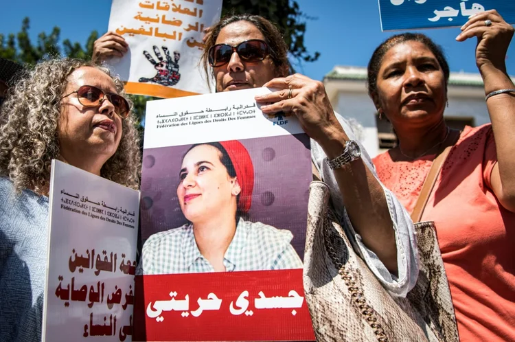 Hajar Raissuni: jornalista denunciou um julgamento "político" e afirmou que havia sido tratada de uma hemorragia interna (AFP/AFP)