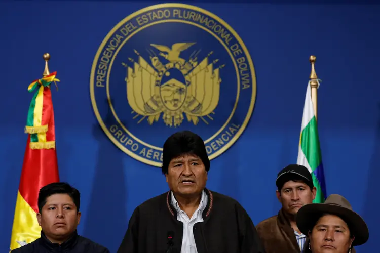 Bolívia: Morales fez breve pronunciamento na manhã deste domingo (10) (Carlos Garcia Rawlins/Reuters)