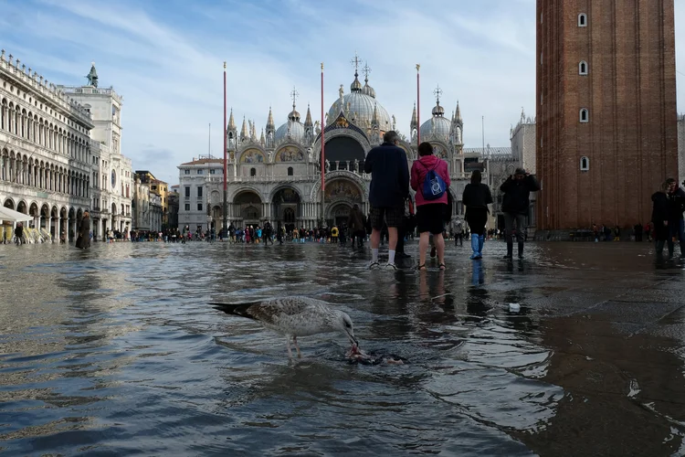 Praça St. Mark’s, Veneza. 16 de novembro de 2019.  (Manuel Silvestri/Reuters)
