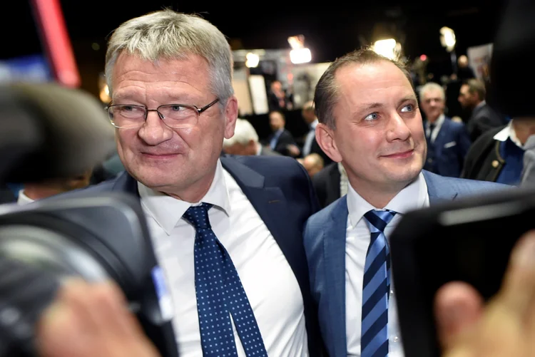 Joerg Meuthen e Tino Chrupalla: liderança da AfD (Fabian Bimmer/Reuters)