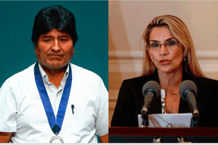 Bolívia: Evo Morales e Jeanine Añez (Montagem/Exame)