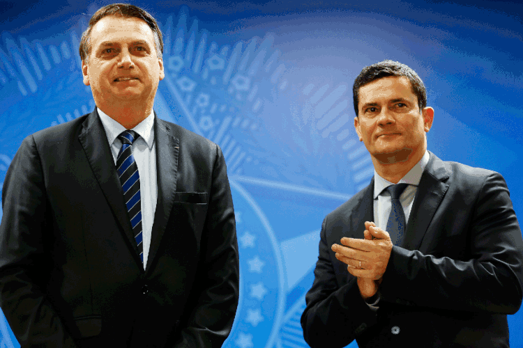 Bolsonaro e Moro: a união das pastas da segurança e da justiça faz parte de acordo entre os dois para o ex-juiz aceitar o cargo de ministro (Carolina Antunes/PR/Flickr)