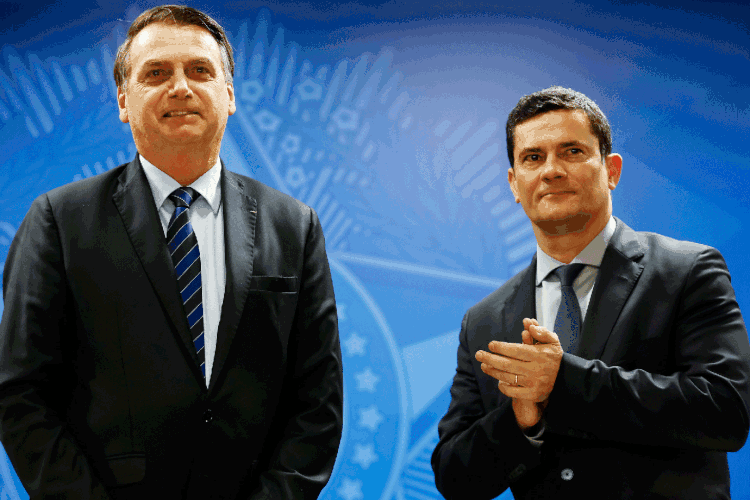 Bolsonaro e Moro: ministro da Justiça diz que não tem intenção de concorrer nas próximas eleições e afirma que vai apoiar o presidente (Carolina Antunes/PR/Flickr)