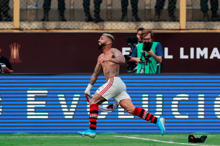 Gabigol: jogador marcou os dois gols do Flamengo no título da Libertadores 2019 (Henry Romero/Reuters)