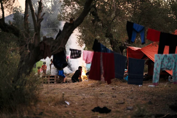 Imigrantes: três campos superlotados têm uma capacidade total de 4.500 pessoas, mas agora abrigam mais de 27.000 (Christopher Furlong / Equipe/Getty Images)