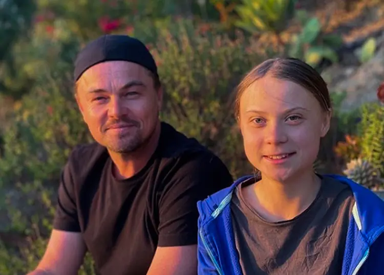 Leonardo DiCaprio e Greta Thunberg: ator se encontrou com a ativista sueca (Instagram/Reprodução)