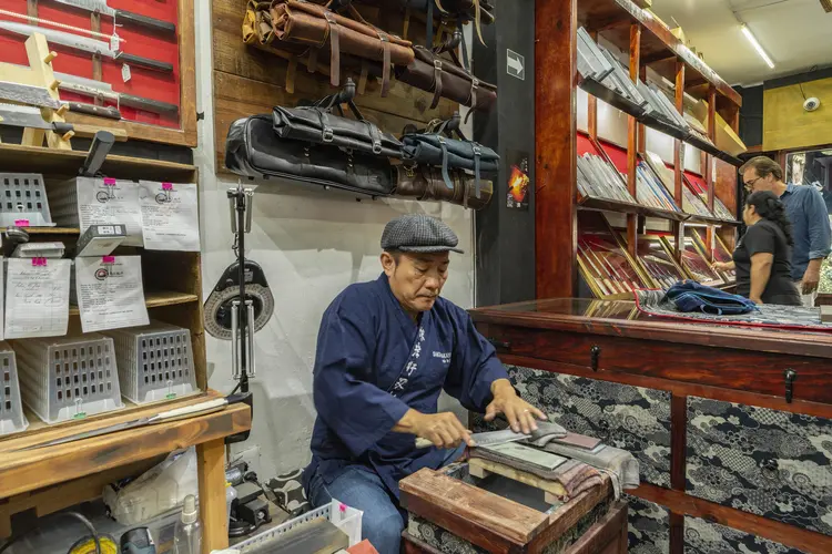 Loja de facas Kameyama Shachuu, que vende as famosas Sakai Takayuki, na Cidade do México (Adrian Wilson/The New York Times)