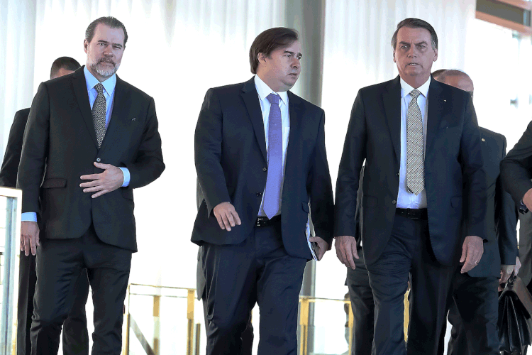 Maia; Bolsonaro; Toffoli (Marcos Corrêa/PR/Flickr)