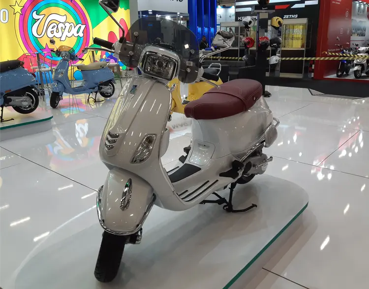 Modelo Classic de 150 cilindradas em exposição no Salão Duas Rodas 2019 (Juliana Estigarríbia/Exame)