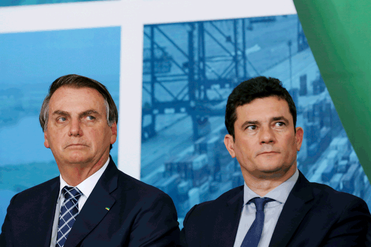 Jair Bolsonaro e Sergio Moro: ex-ministro afirmou que o presidente tentou interferir na Polícia Federal (Carolina Antunes/PR/Flickr)