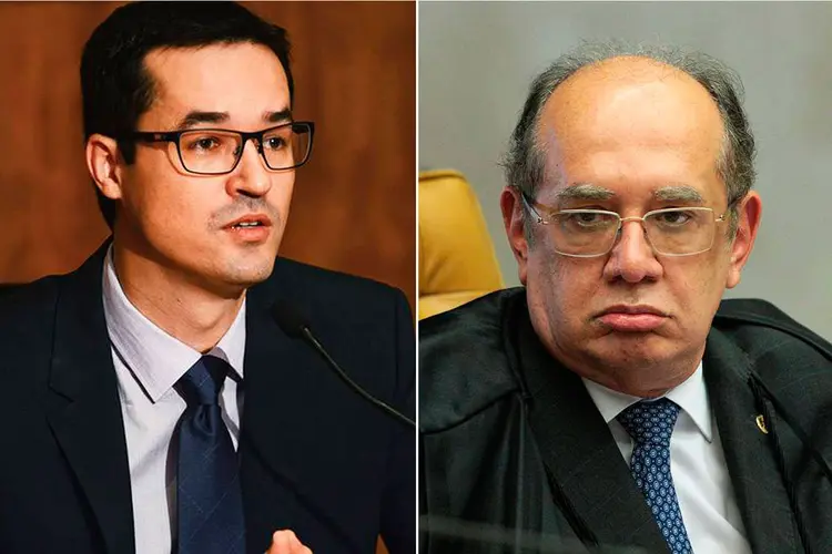 Dallagnol e Gilmar Mendes: em ação, procurador pede indenização por "ofensas" do ministro do STF (Rovena Rosa-AgBr/Moura-STF/Exame)